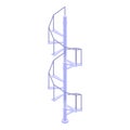 Tower spiral staircase icon, isometric style Royalty Free Stock Photo