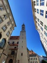 Tower of St. Peter& x27;s Church, Munich, Germany Royalty Free Stock Photo