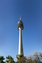 Tower of stadium of the Olympiapark in Munich, Germany, is an Olympic Park Royalty Free Stock Photo