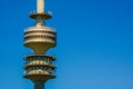 Tower of stadium of the Olympiapark in Munich, Germany, is an Olympic Park which was constructed for the 1972 Summer Royalty Free Stock Photo