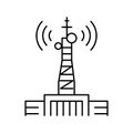 tower telecommunication line icon vector illustration