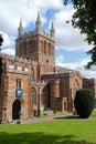 Central tower of Crediton Parish Church in Devon UK