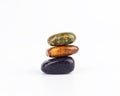 Tower of three mineral stones. Royalty Free Stock Photo