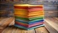 A Tower of To-Dos: A Colorful Stack of Papers AI generated