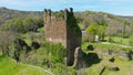 Tower Of Torres Ruins - Historical Landmark. orbiting drone shot