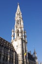 The tower of the town hall of Brussels Royalty Free Stock Photo