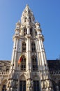 The tower of the town hall of Brussels Royalty Free Stock Photo