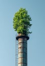 Tower With Tree Growing on Top Royalty Free Stock Photo