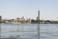 tower with a viewing platform in the center of Cairo, Egypt. View from the water of the Nile Royalty Free Stock Photo