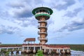 Tower for Views of Panorama Sunset and Sunrise at Thale Noi in Phatthalung, Thailand.