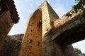 Tower walls of medieval village of Pals, Girona province, Catalonia