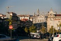 tower with watch on City Hall building Porto on Liberdade Square, Porto, Portugal - sep 2022 Royalty Free Stock Photo