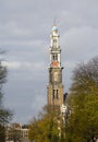 Tower of Westerchurch, Amsterdam Royalty Free Stock Photo