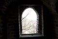 Great Wall tower window brick Royalty Free Stock Photo