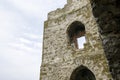 Tower windows of the ruins of an old Genoese fortress Royalty Free Stock Photo