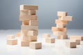 tower of wooden blocks ready to topple Royalty Free Stock Photo