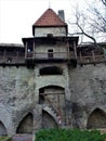 Tower with wooden handrail in the Danish King`s Garden of Tallinn