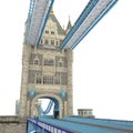 The TowerBridge in London on white. 3D illustration Royalty Free Stock Photo