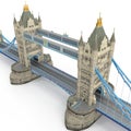 The TowerBridge in London on white. 3D illustration Royalty Free Stock Photo