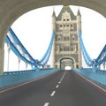 The TowerBridge in London on white. 3D illustration Royalty Free Stock Photo