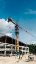 Towercrane, blue sky, building, tree