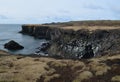 Towering Basalt Columns Along the Coastline of Iceland