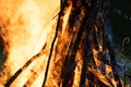 Towering Bonfire, Fiery Night Royalty Free Stock Photo
