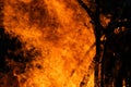Towering Bonfire, Fiery Night Royalty Free Stock Photo