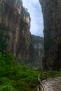 A towering cliff in Wulong Karst, Chongqing, China Royalty Free Stock Photo
