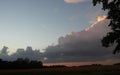 Towering clouds at sunset