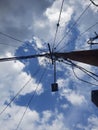 Communication poles and sky