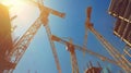 The towering construction cranes.AI generated image Royalty Free Stock Photo