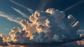 Towering Cumulonimbus Clouds in Dramatic Sunset Light Royalty Free Stock Photo