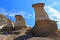 Hoodoos in Badlands at East Coulee near Drumheller along the Red Deer River, Great Plains, Alberta Royalty Free Stock Photo