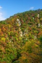 Towering Limestone cliffs of Naruko Gorge Royalty Free Stock Photo