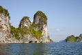 Halong Bay, Vietnam. Limestone karsts in the sea