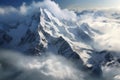Towering Massive avalanche mountains. Generate Ai Royalty Free Stock Photo