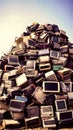 E-Waste Mountain: Recycled Laptops & Computers - generative ai