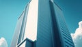 Towering office building stands against a clear blue sky in a striking corporate illustration Royalty Free Stock Photo