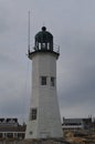 Towering Old Scituate Light in Massachusetts Royalty Free Stock Photo