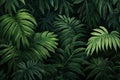 Towering Palm leaves tropical jungle. Generate Ai