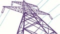 Towering Power Line Pylon Electricity Transmission Grid, vector design Generative AI Royalty Free Stock Photo