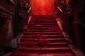 Towering Red stairs hell. Generate Ai Royalty Free Stock Photo