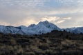 The towering rise of Mt Morrison over Owen`s Valley Royalty Free Stock Photo