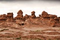 Towering rocks in a dry river bed. Goblin Valley in Utah.. Stock picture Royalty Free Stock Photo