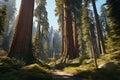 Towering Sequoia trees in Californias Sequoia Royalty Free Stock Photo