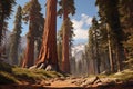 Towering Sequoia trees in Californias Sequoia Royalty Free Stock Photo