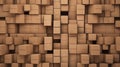A towering stack of brown cardboard boxes, creating a wall-like structure. Generative ai