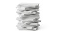 A towering stack of crumpled white paper sheets against a plain background Royalty Free Stock Photo