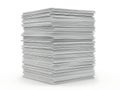Towering stack of neatly arranged paper sheets Royalty Free Stock Photo